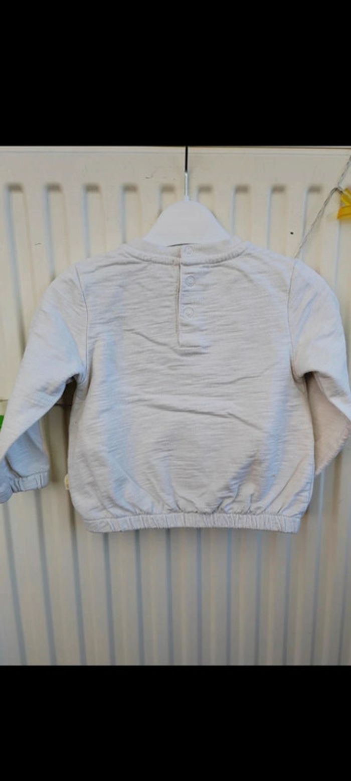 🤍Sweat beige 12 mois Wild Nature - photo numéro 4