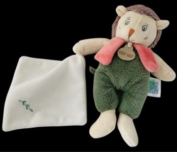 ❤️B3878 Doudou Mouchoir Plat Hérisson Baby Nat Babynat Vert Beige Rose