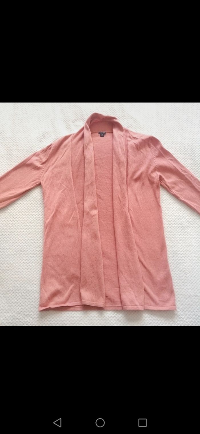 Gilet long vieux rose