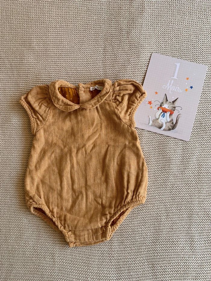 Barboteuse à carreaux bout’chou 1 mois