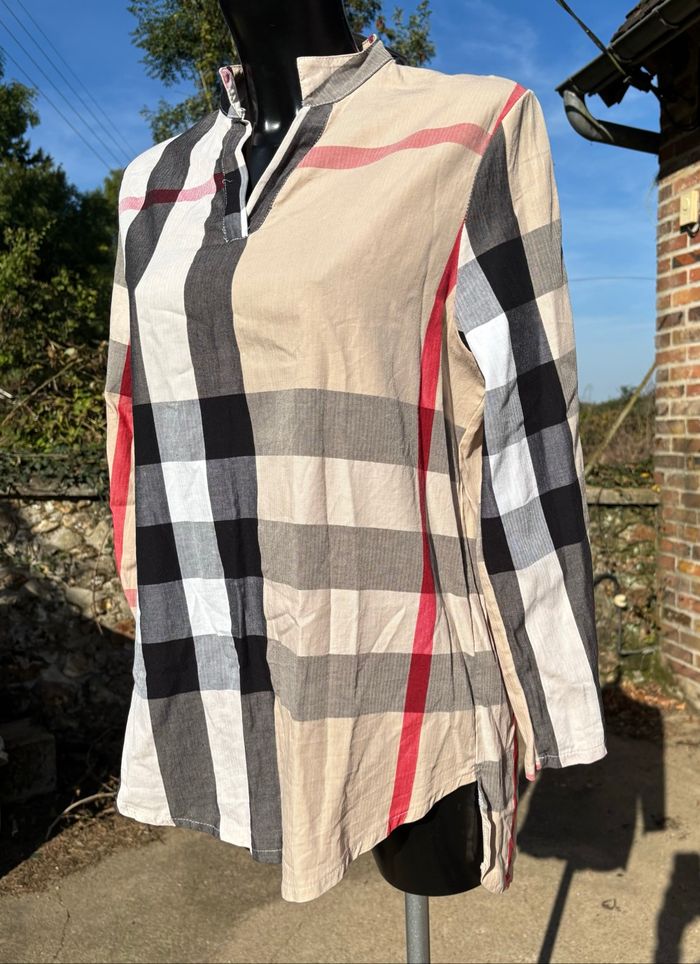 👚 Chemise à carreaux manches 3/4 – My Dress Room – T44 (XXL) - photo numéro 2
