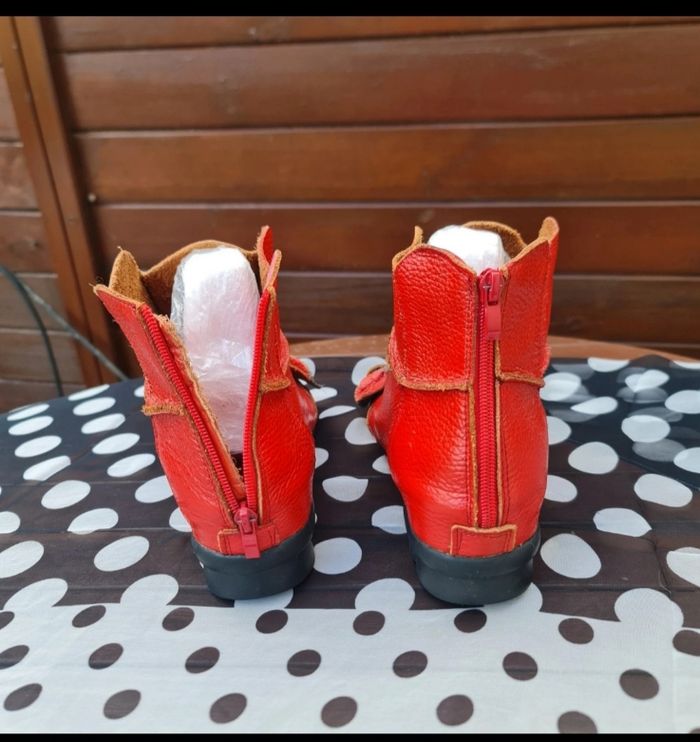 Bottine bohème cuir, pétales de fleurs 38 - photo numéro 6