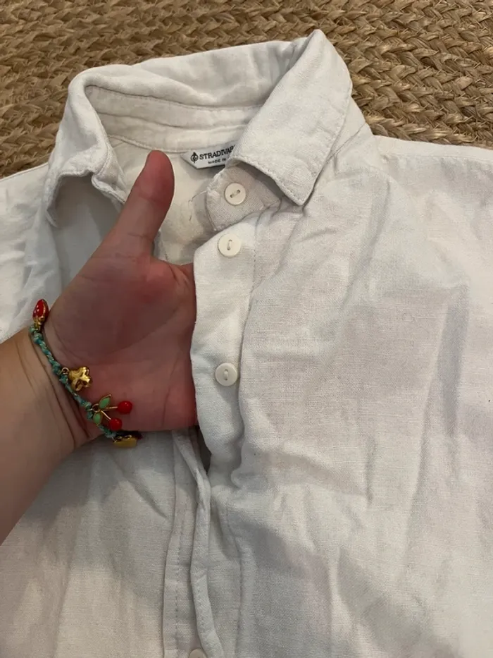 Chemise blanche Stradivarius style lin - photo numéro 3