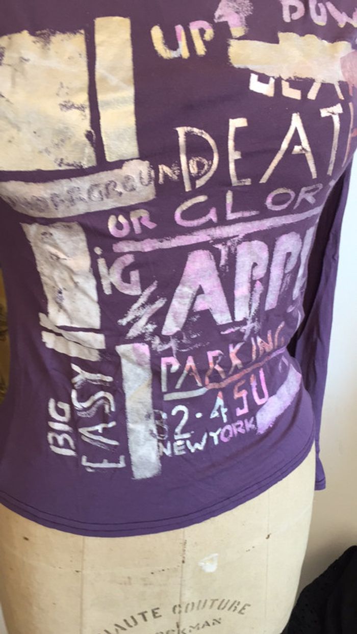 Teeshirt manches longues violet - photo numéro 3