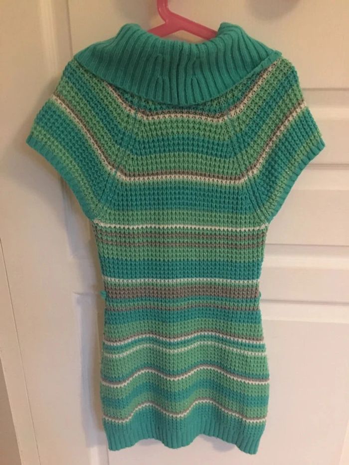 Robe Heart N Crush en maille verte / turquoise à rayures 8/10 ans - photo numéro 4