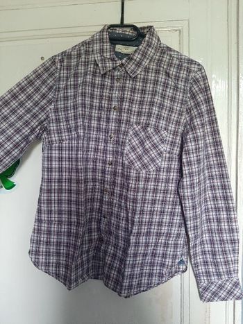 Chemise femme à carreaux roses et gris, marque H&M, taille 40