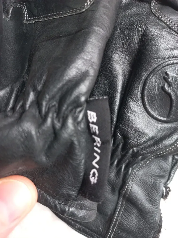 Gant en cuir, noir, femme bering. Taille s/m protection moto - photo numéro 5