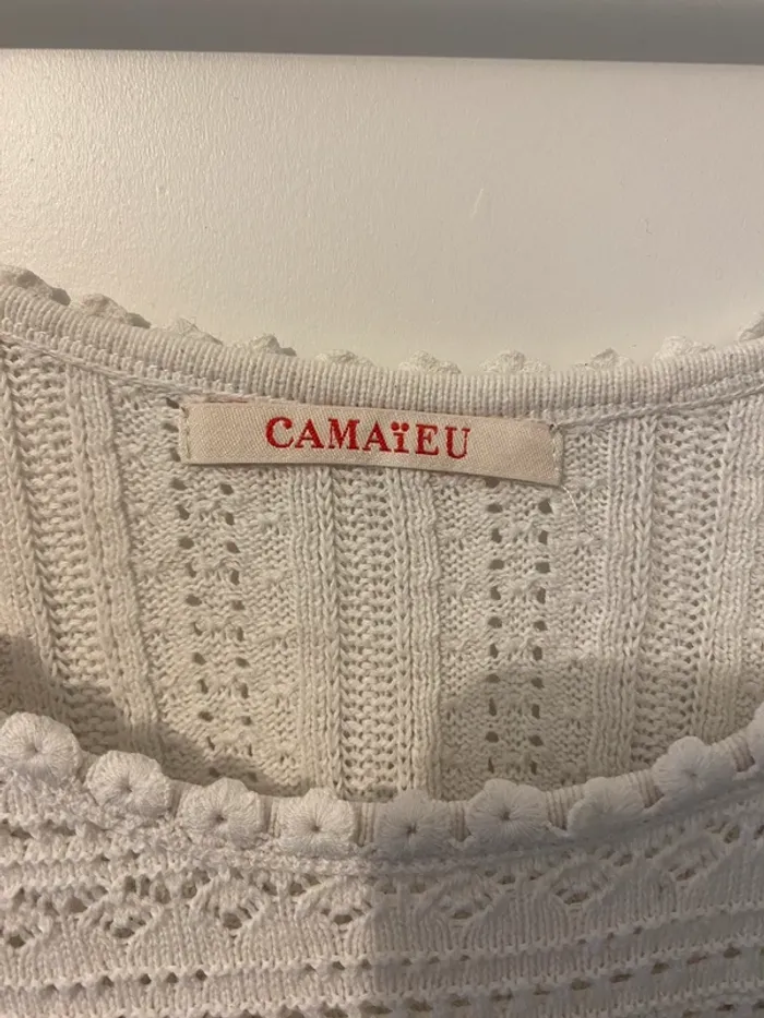 Pull blanc ajouré - photo numéro 4
