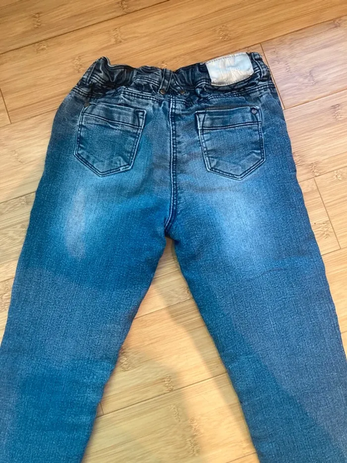 6 ans - pantalon matière jeans avec élastique de réglage et doublé intérieur - photo numéro 7