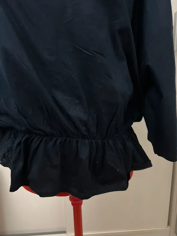 Blouse manches chauve-souris bleu marine Mango Suit - photo numéro 4