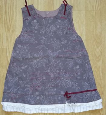 Robe d'hiver fleurie - Tons prune/marron (12 mois)