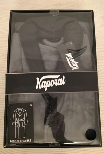 Peignoir homme Kaporal gris et noir S