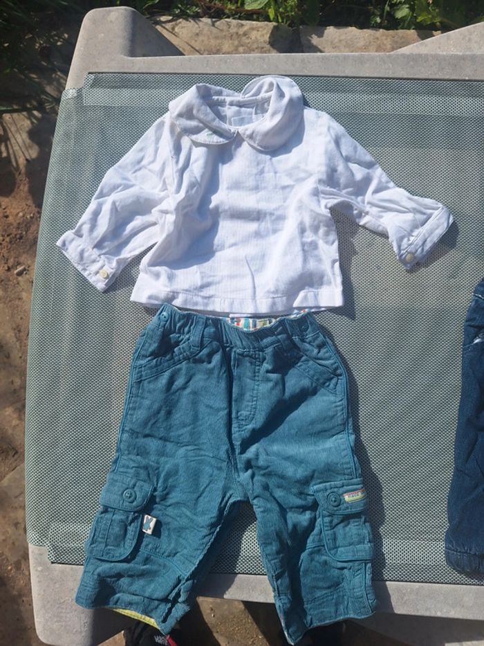 Ensemble pantalon bleu vert