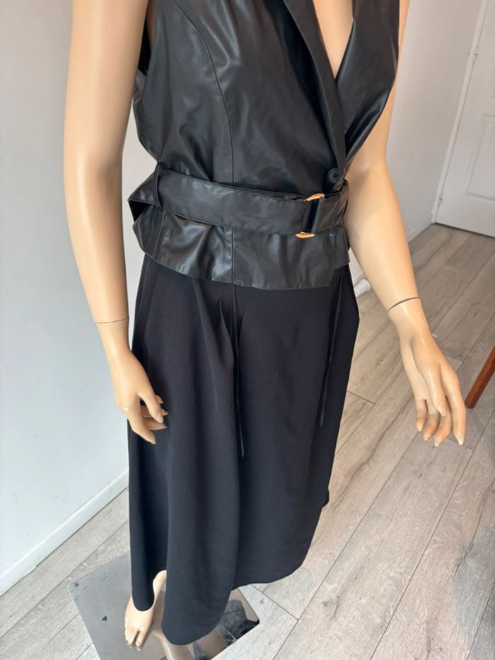 Robe combinaison avec haut en cuir et jupe longue Zara - photo numéro 3