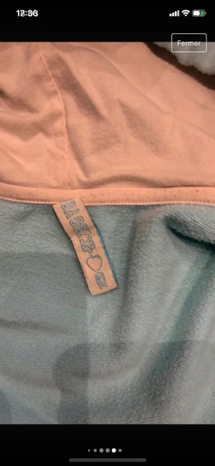Gilet capuche turquoise clair - photo numéro 5