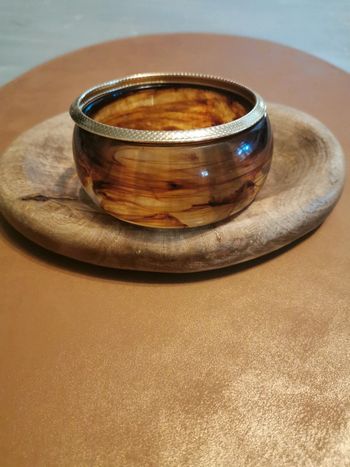2 bracelets tendance marron et doré