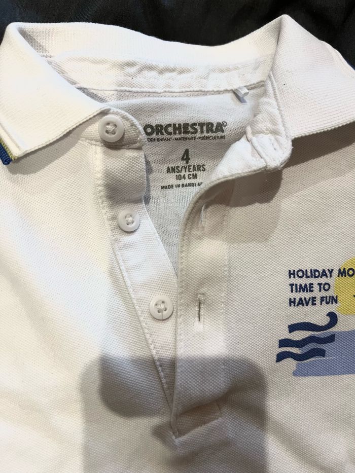 T-shirt polo blanc orchestra 4 ans - photo numéro 2