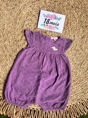 Combinaison short broderie anglaise dpam 18 mois
