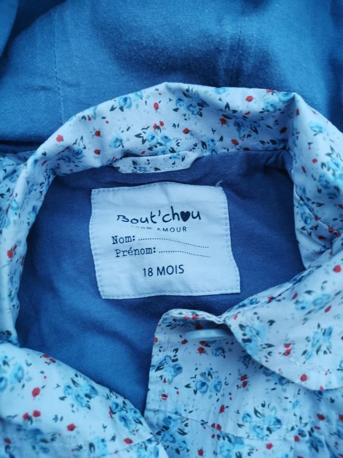 Trench court bébé fille bleu motif liberty 18 mois boutchou excellent état - photo numéro 4
