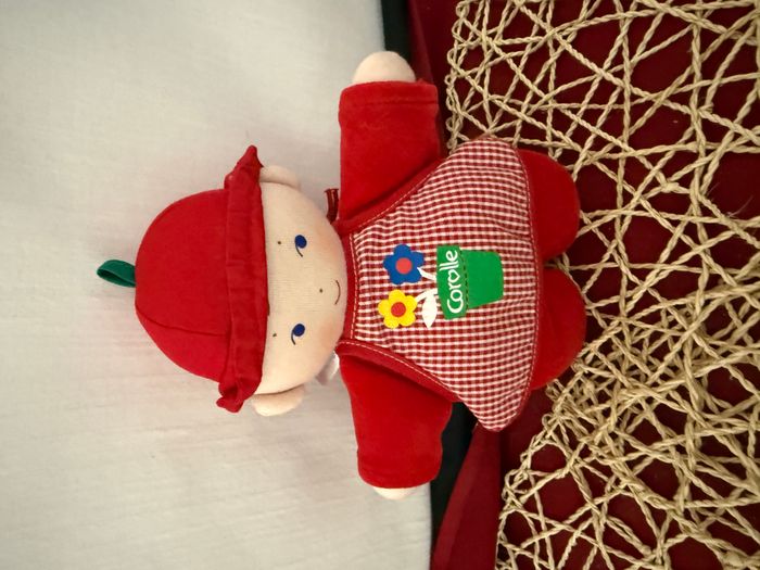 POUPEE POUPON COROLLE ROUGE VICHY FLEURS GRELOT - photo numéro 4