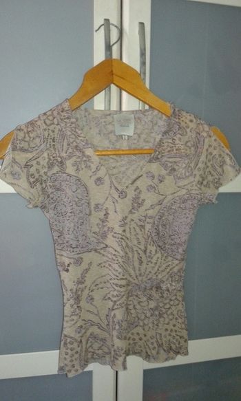 Top beige motifs mauve