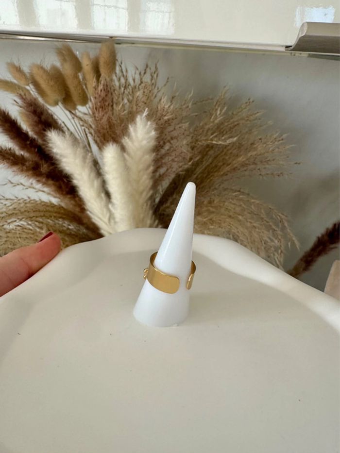 Magnifique bague en acier inoxydable avec grelot cœur résistant à l’eau ajustable - photo numéro 6