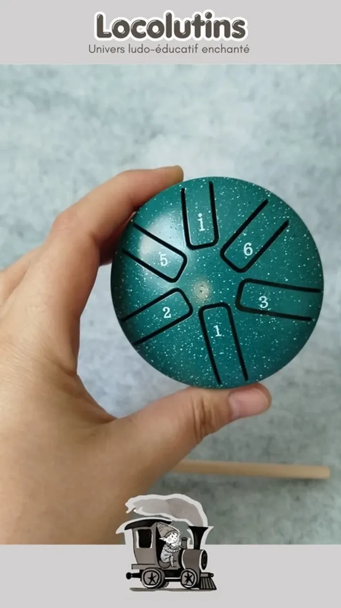 🚂 Tambour à langues ▪ 7,5 cm 6 notes bleu - photo numéro 3