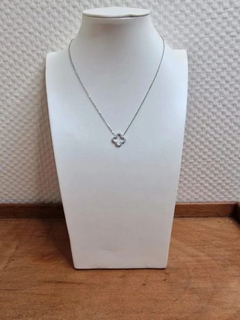 Collier argenté trèfle, tendance 💎