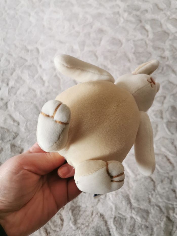 Doudou lapin beige grelot Sucre d'orge - photo numéro 2