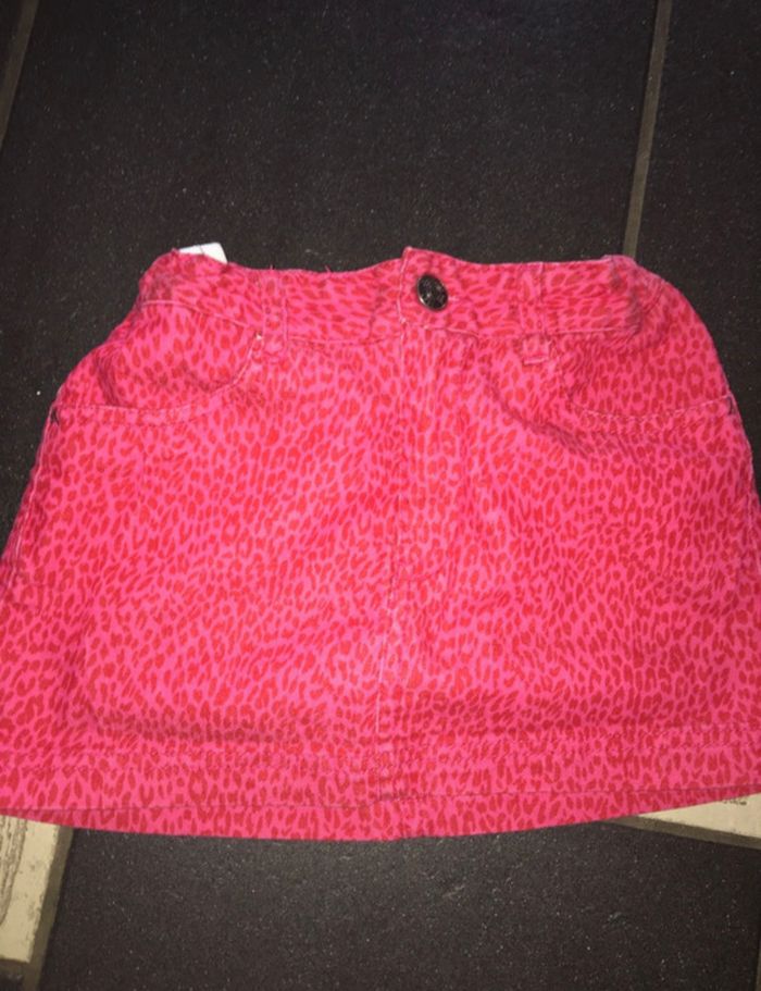 jupe en jeans rose léopard 10ans