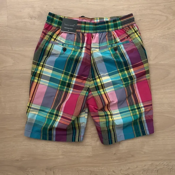 Short de bain Tommy Hilfiger Sportsman - Carreaux Multicolores - Taille XS - NEUF - photo numéro 2