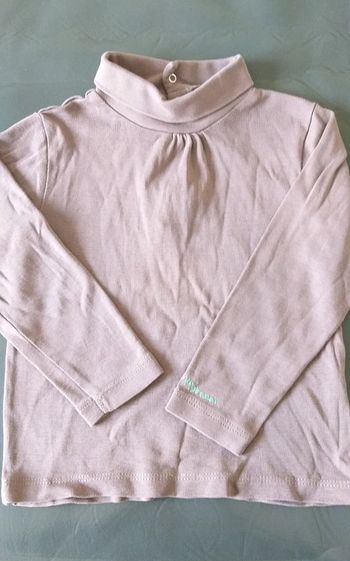 Tee-shirt col roulé Kidkanaï taupe uni