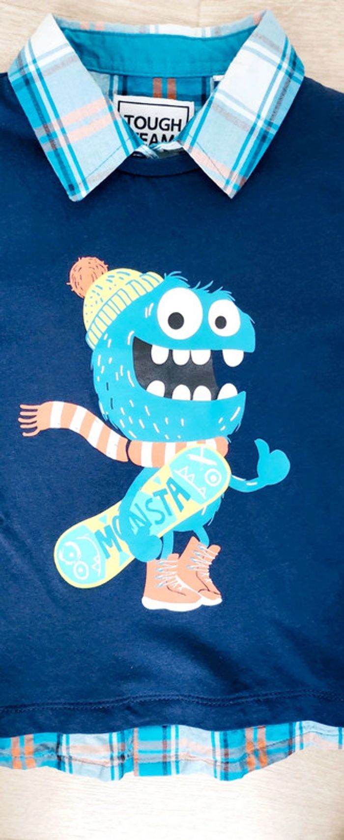 Chemise polo manches longues garçon bleu marine taille 116 6 ans C&A - photo numéro 2