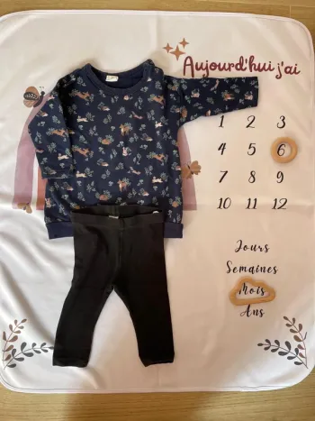 Ensemble bébé fille H&M – Taille 6 mois - Motif Foret