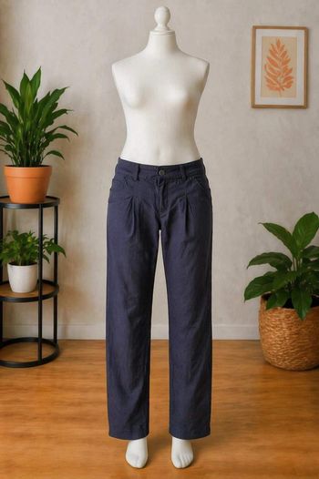 Pantalon femme bleu marine - Taille 36 - Phildar - 100% coton