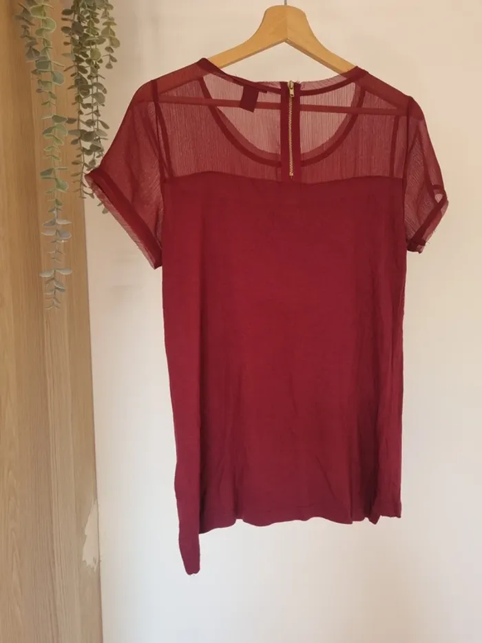 Tee-shirt bordeaux H&M - photo numéro 2