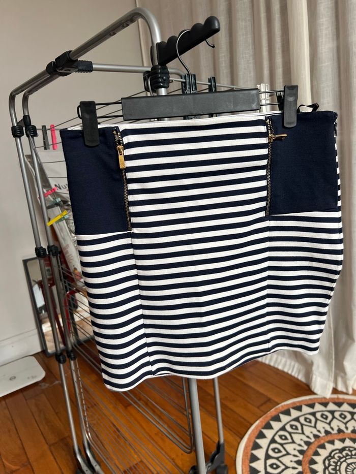 Jupe courte rayée marine morgan taille S - photo numéro 2