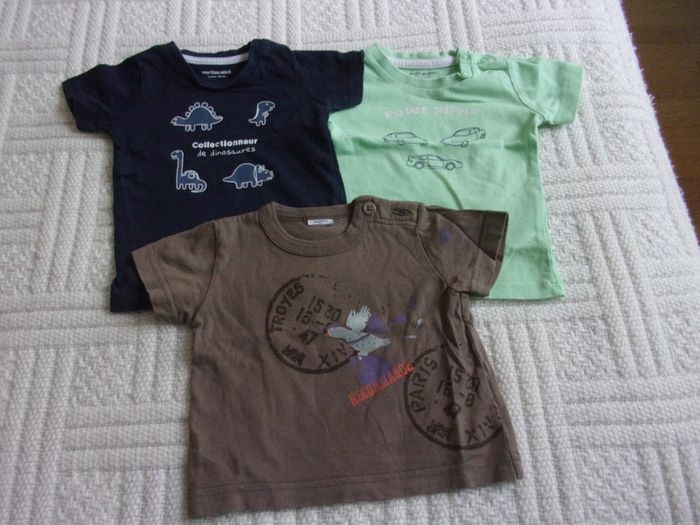 lot de 3 tee shirt manches courtes taille 3 mois