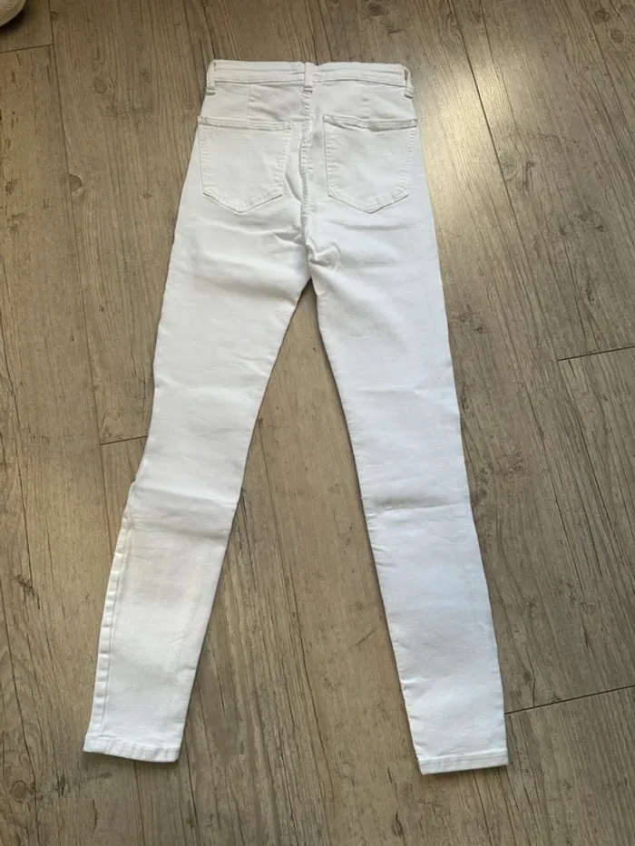 Jeans pantalon skinny blanc Zara XS - photo numéro 4