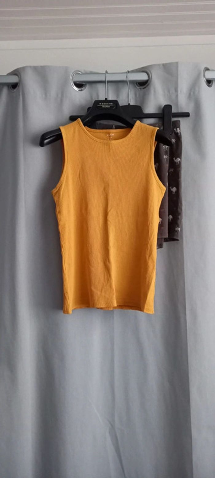 Ensemble pyjama été kiabi 12 ans jaune et gris