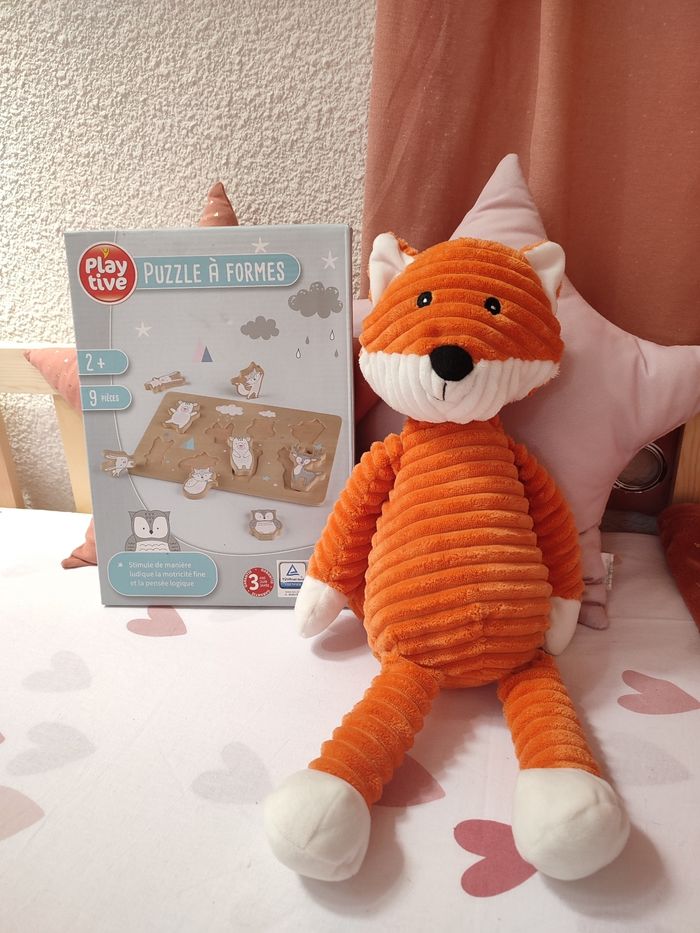 Puzzle à formes en bois - Thème animaux de la forêt -  Neuf - 2 ans et plus - Playtive