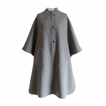 Cape en laine feutrée grise Roca Paris  – Made in France