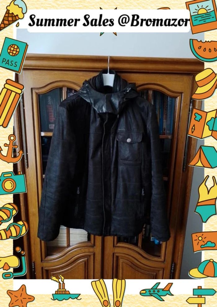 Blouson vintage en cuir Olly Gan taille XL - photo numéro 10