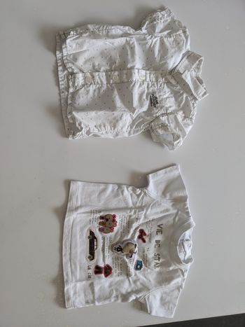 Lot chemisette+ t-shirt manches courtes 3 mois