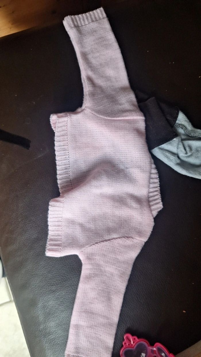 Boléro pull laine rose claire - photo numéro 4