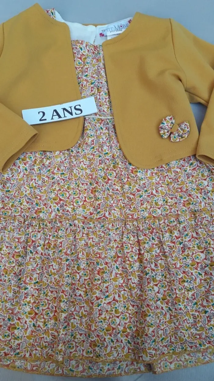 Ensemble robe et cardigan 2 ans