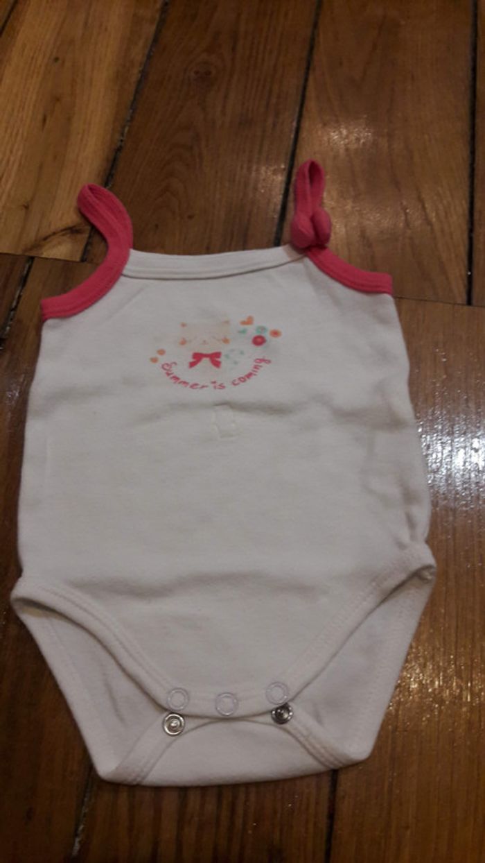 Lot de 2 bodies fille sans manche 3 mois - photo numéro 2
