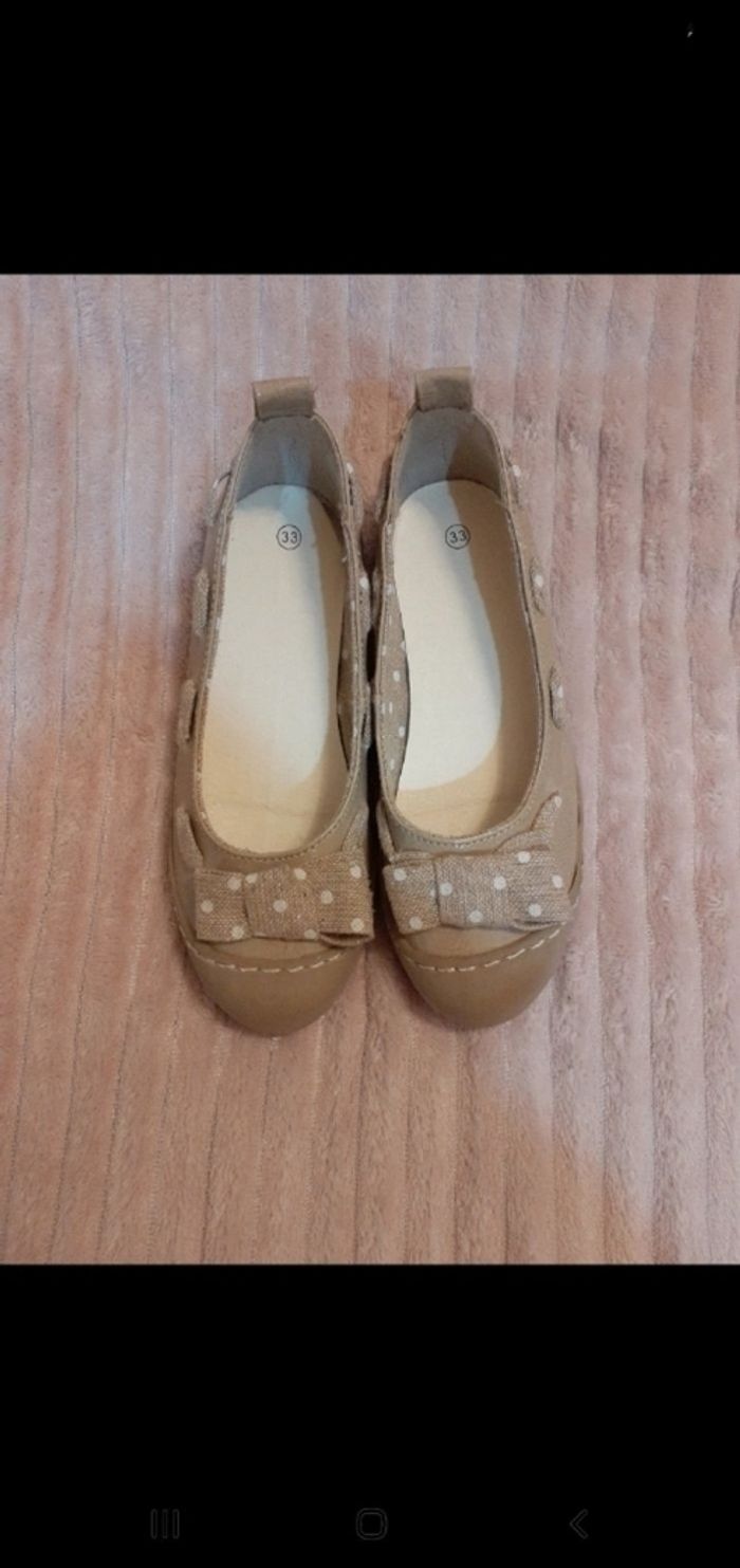 Jolies ballerines fille p 33 crème beige - photo numéro 2
