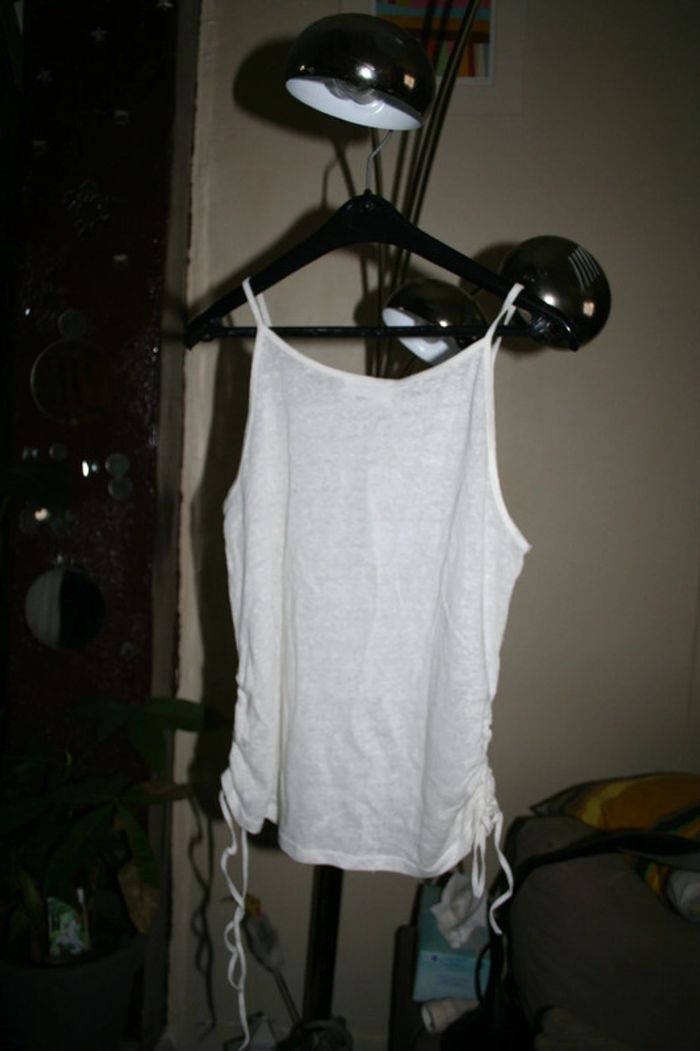 🌸Top lin blanc plissé Taille 40 "Mango" neuf 🌸 - photo numéro 3