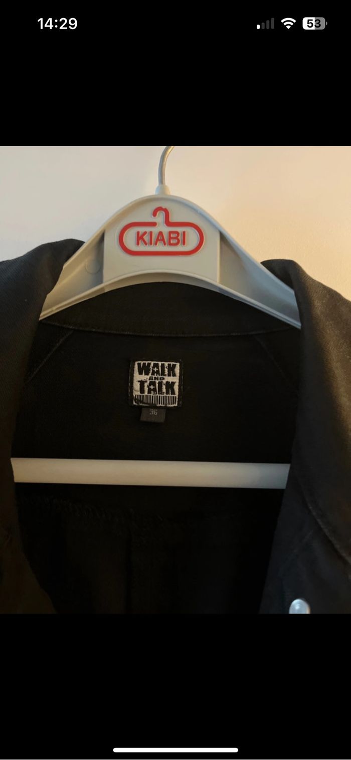 Veste en jeans noir à strass